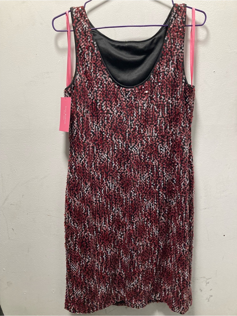 NWT Isaac Mizrahi New York Sequin Midi Dress Silver Pink Size 12